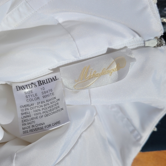 Embellished Halter Wedding Dress David's Bridal Michaelangelo - Picture 7 of 16